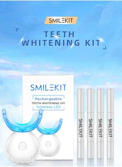 Rechargeable Teeth Whitening Kit with Wireless 16X LED Light and 4Pcs Teeth Whitening Gel Pens and Complimentary Color Card, Home Use, Natural Whitening, Effective Stain Removal (White) - pzsku/Z07FC4A8BA53E743E8B06Z/45/_/1690618111/18e0bc0e-d1ce-4ba2-9818-6a6baa1cd7fb