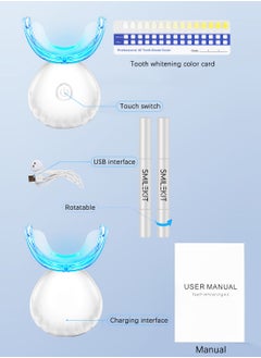 Rechargeable Teeth Whitening Kit with Wireless 16X LED Light and 4Pcs Teeth Whitening Gel Pens and Complimentary Color Card, Home Use, Natural Whitening, Effective Stain Removal (White) - pzsku/Z07FC4A8BA53E743E8B06Z/45/_/1690618118/caf7aeac-cd77-4f50-8ec5-61f9b21989ef