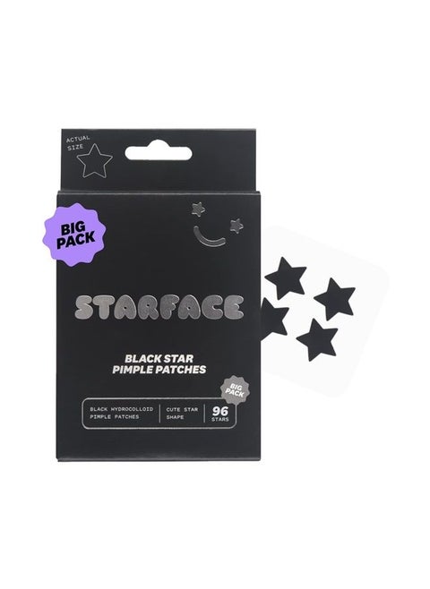 Starface Black Star Big Pack, Hydrocolloid Pimple Patches, Absorb Fluid and Reduce Inflammation, Cute Star Shape, Cruelty-Free Skincare (96 Count)
