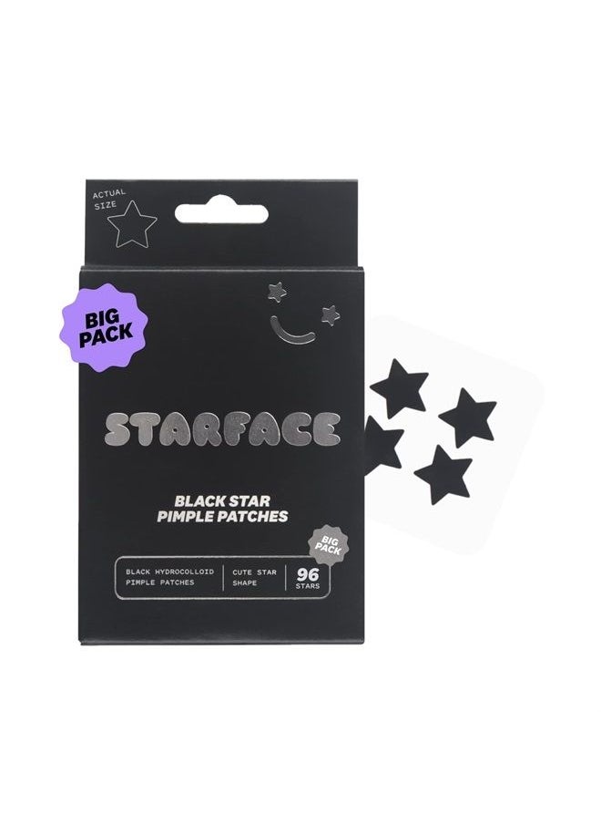 Starface World - Starface Black Star Big Pack, Hydrocolloid Pimple Patches, Absorb Fluid and Reduce Inflammation, Cute Star Shape, Cruelty-Free Skincare (96 Count) - Image 1