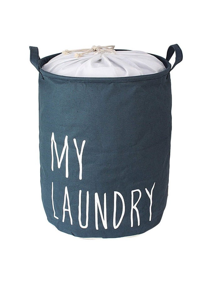 Styleys Styleys Cotton Folding Laundry Bag For Clothes 63 - Litere With Drawstring Closure (S11050 - Navy Blue), 40 Centimeters  - Image 1