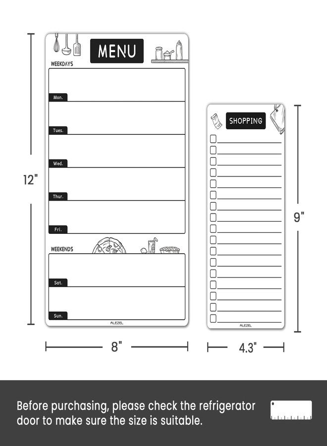 ALEZEL Magnetic Dry Erase Menu Board for Fridge, Weekly Meal Planner Whiteboard Set for Kitchen Refrigerator - Includes 1 Grocery List, 3 Markers + Eraser - Image 3