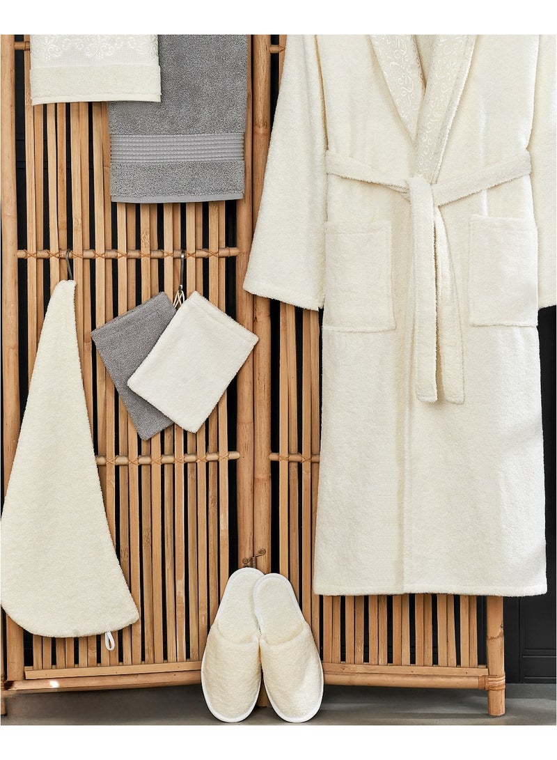 Red Rose A modern 100% cotton Turkish bathrobe set consisting of 11 pieces: a luxurious experience of comfort and elegance with high-quality cotton material - Image 5