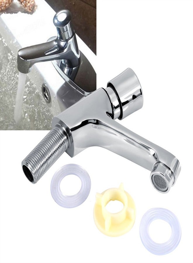 Fdit Basin Faucet Public Kitchen Bathroom Chrome Sink Tap Plated Self Closing Water Saving Time Delay - Image 5