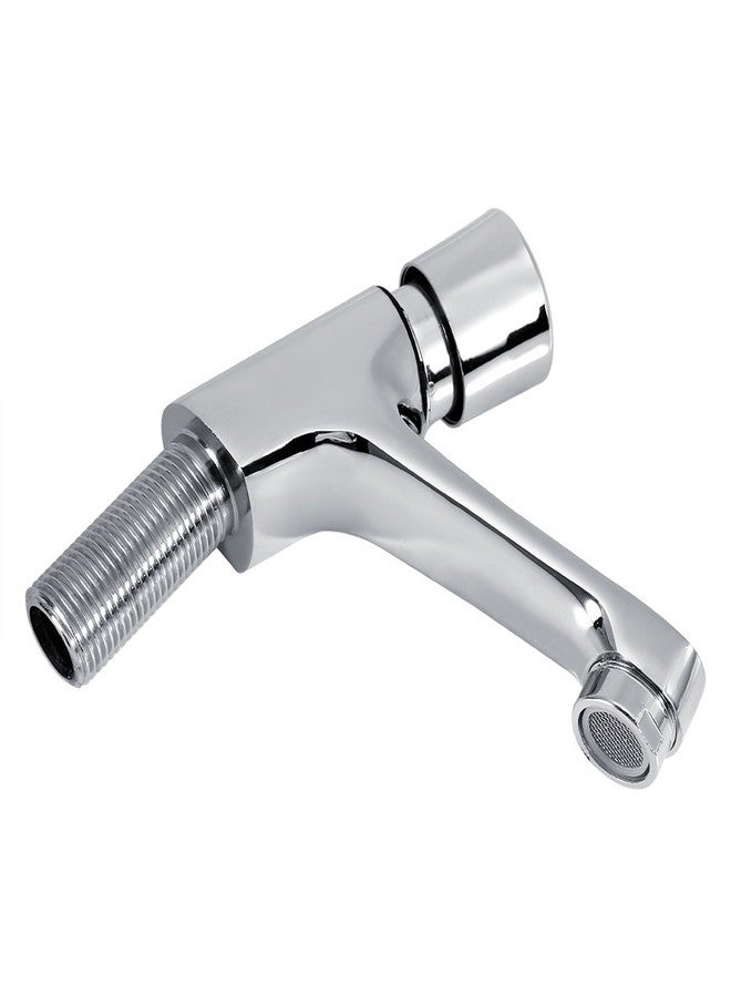 Fdit Basin Faucet Public Kitchen Bathroom Chrome Sink Tap Plated Self Closing Water Saving Time Delay - Image 1