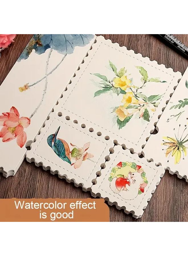 25 حزمة بطاقات بريدية مائية مرسومة يدويًا 3.94 × 3.94 بوصة 300 جرام بطاقات فارغة للفن والتسجيل - Image 3