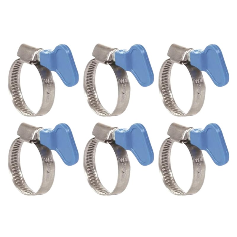 KINIK Adjustable 1" Inch Diameter Stainless Steel Hose Clamp with Key for Plumbing, Automotive & Mechanical Applications.(Pack of 6 Clamp) - Image 1