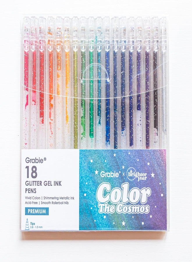 A Brighter Year + Grabie Color the Cosmos 18 Glitter Gel Pens - Image 1