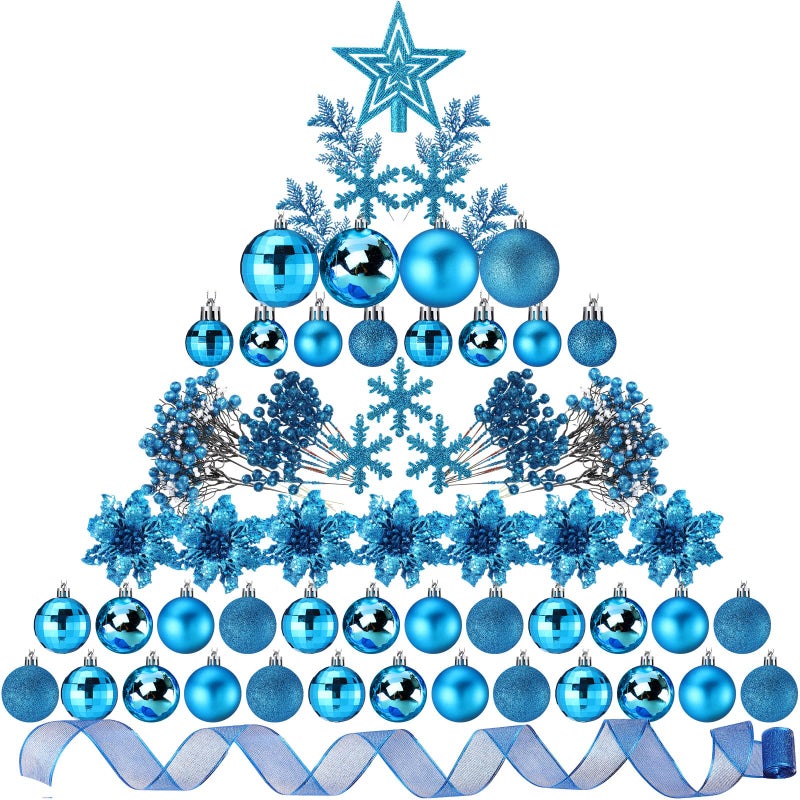 سراتي SRATTE 94 PCS DRISSION TREE DECREATIONS مجموعة عيد الميلاد شجرة الشجرة الحلي الكريسم - Image 1