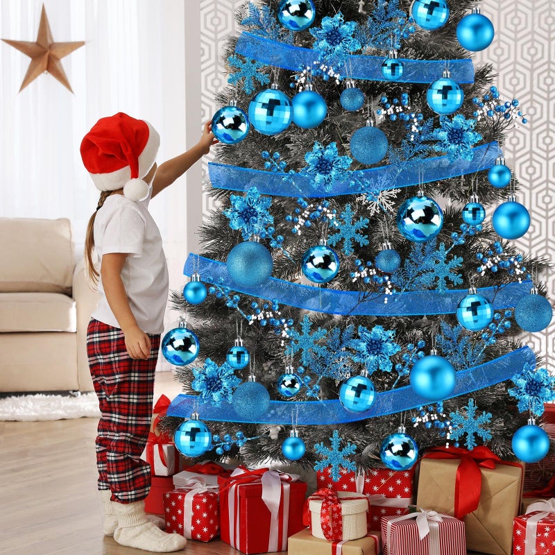 سراتي SRATTE 94 PCS DRISSION TREE DECREATIONS مجموعة عيد الميلاد شجرة الشجرة الحلي الكريسم - Image 3