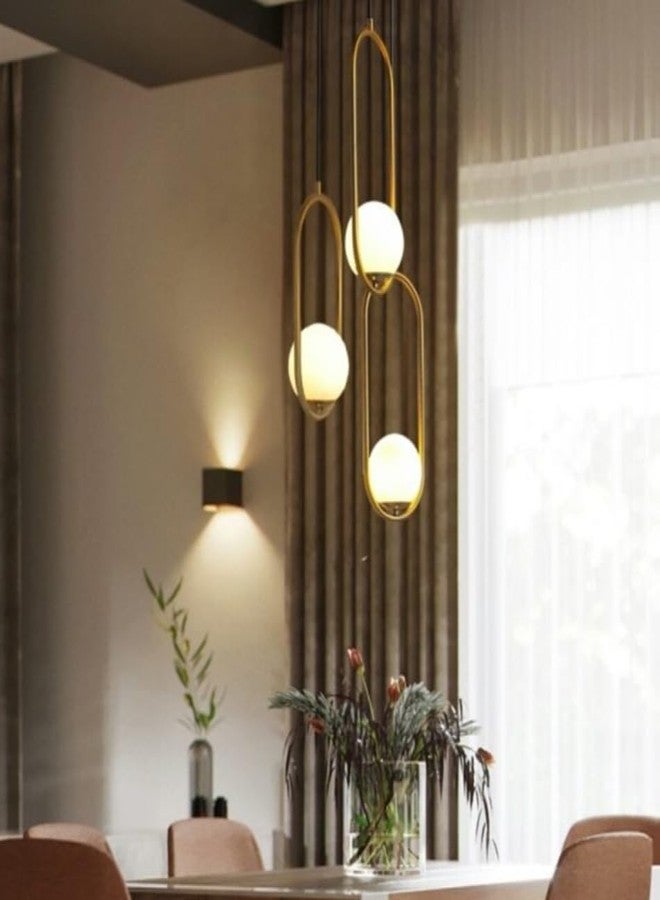 WOKE 3-Light Modern Black Metal Chandelier for Multi-purpose Rooms, Kitchen, Living Room, Bedroom, Restaurant, Cafe, Bar, Club, Office, Gallery, Showroom, Aisle - Image 2