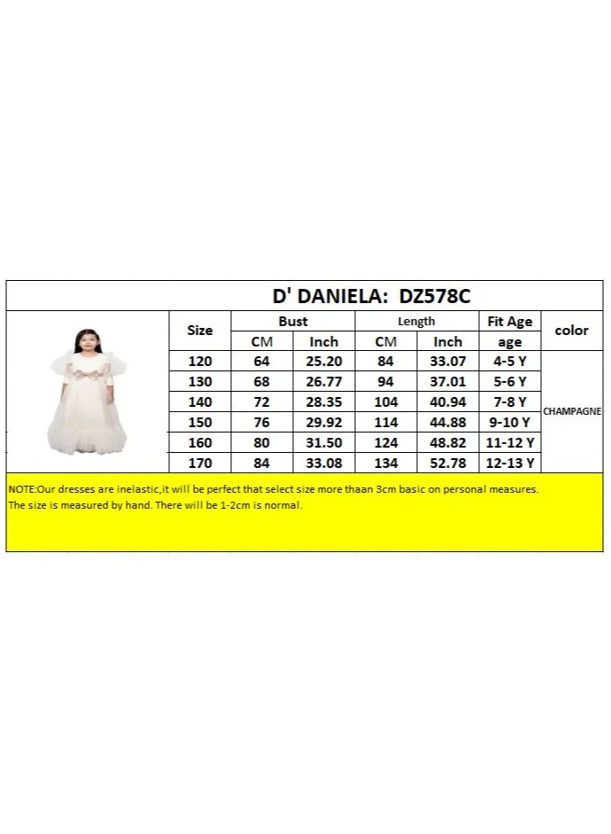 D'Daniela Bow Detailed Princess Maxi Dress Champagne