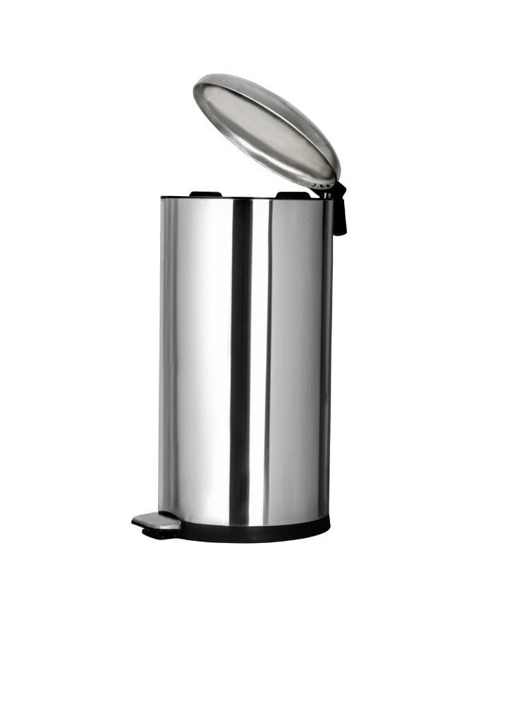 Primanova - Primanova Turkish Basket Stainless Steel Trash Can With Soft Close and Durable and Pedal 30 Liter -Silver - Image 1