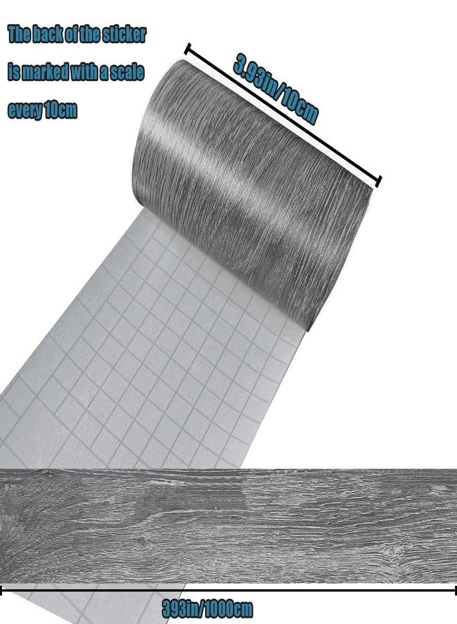 YESUS Dark Grey Wood Grain 3D 10M Wallpaper Frame Removable PVC Waterproof Peel and Stick Wallpaper,Bathroom Frame Sticker Wall Decor 3.93" x 32.8" - Image 3