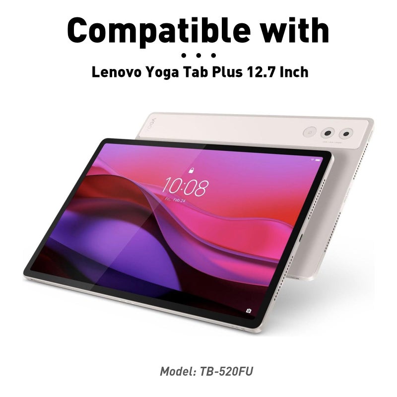 DoohowCase Keyboard Case Touch for Lenovo Yoga Tab Plus 12.7" 2025, Bluetooth Keyboard with Trackpad & Twill Cover Case & Adjustable Kickstand & Lighting Keys for Lenovo Yoga Tab Plus 12.7 inch - Image 2