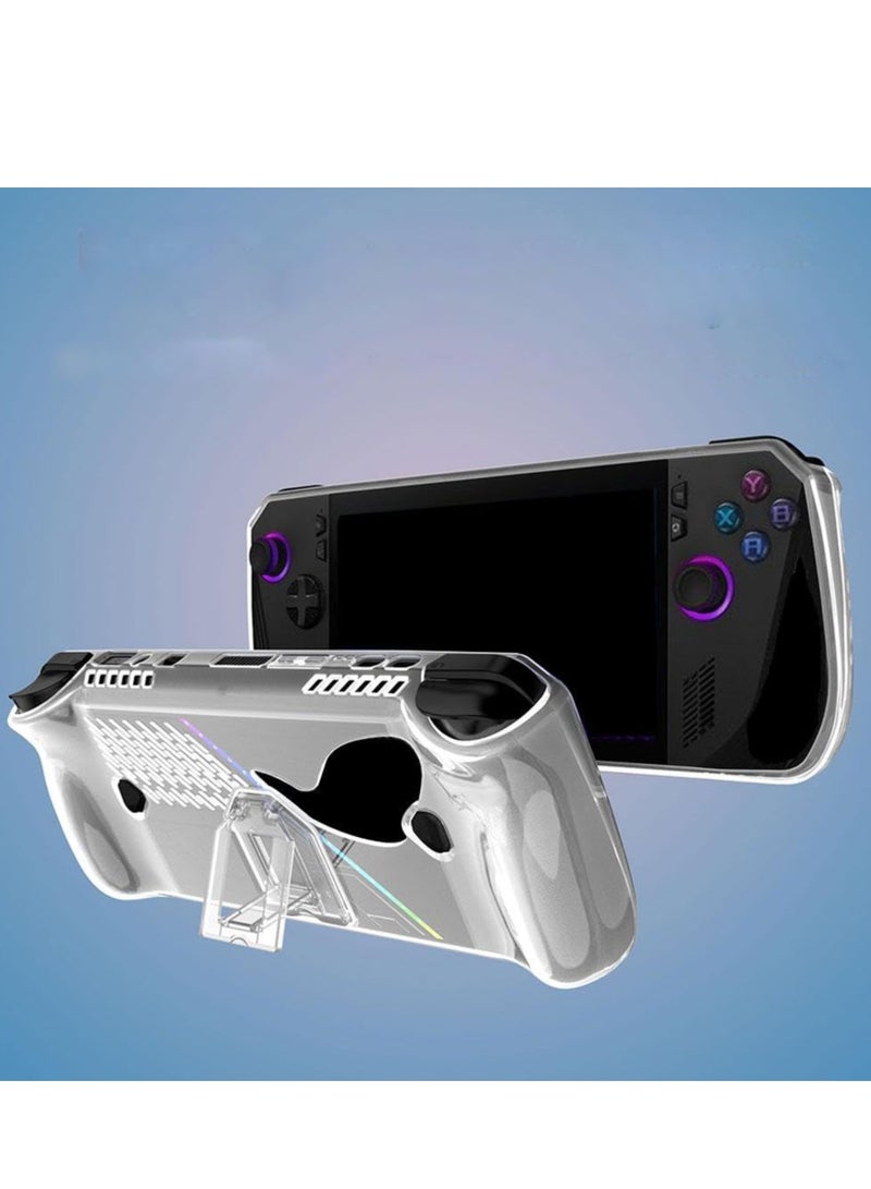 Case For ASUS Rog Ally X with Stand Transparent Case Protective Cover Accessory for Rog Ally X Gaming Handheld Skin Sleeve Shockproof Scratch-Resistant Non-Slip (Clear) - Image 1