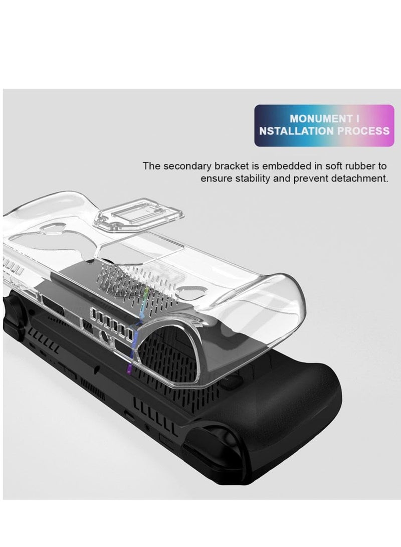 Case For ASUS Rog Ally X with Stand Transparent Case Protective Cover Accessory for Rog Ally X Gaming Handheld Skin Sleeve Shockproof Scratch-Resistant Non-Slip (Clear) - Image 4