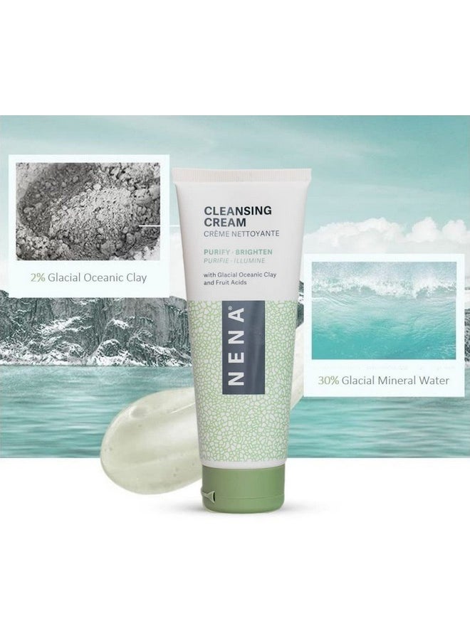 NENA - Natural Face Wash For Dry Skin Gentle Exfoliating & Anti Aging Facial Cleanser For Women With Glycolic Acid And Glacial Clay Ewg Verified 3.5 Oz. - Image 1