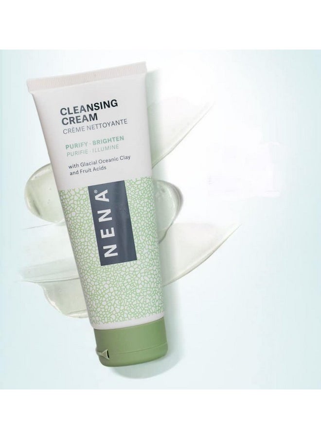 NENA - Natural Face Wash For Dry Skin Gentle Exfoliating & Anti Aging Facial Cleanser For Women With Glycolic Acid And Glacial Clay Ewg Verified 3.5 Oz. - Image 1