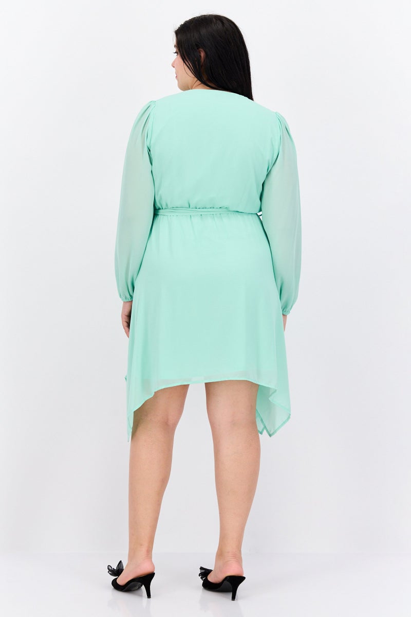 Reserved Women Plain Mini Dress, Mint Green - Image 2