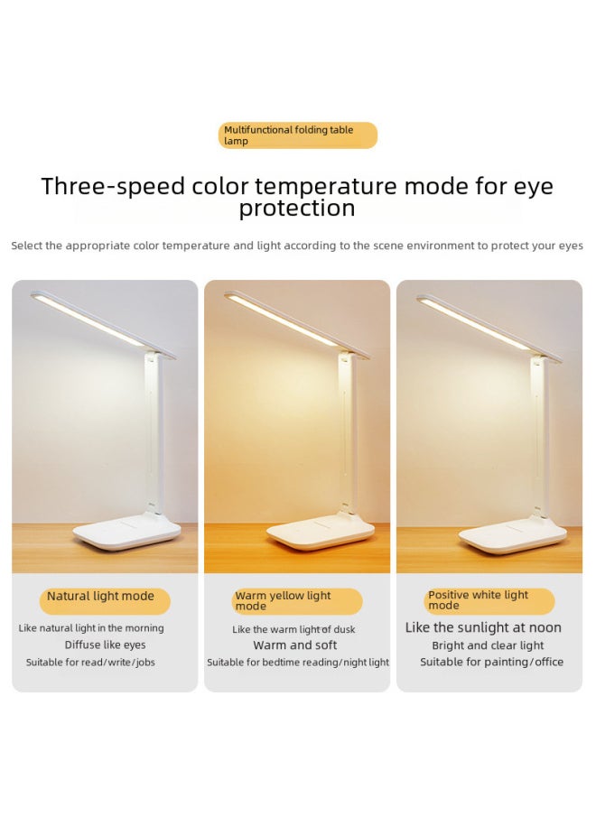 Generic - Eye-protection Reading Lamp For Studying Led Desk Lamp Dimmable Touch Control Clip-on Book Light Usb Charging Port-Color:Small Size [charging Type 4800 MA) Three-gear Adjustable Light Color - Image 1