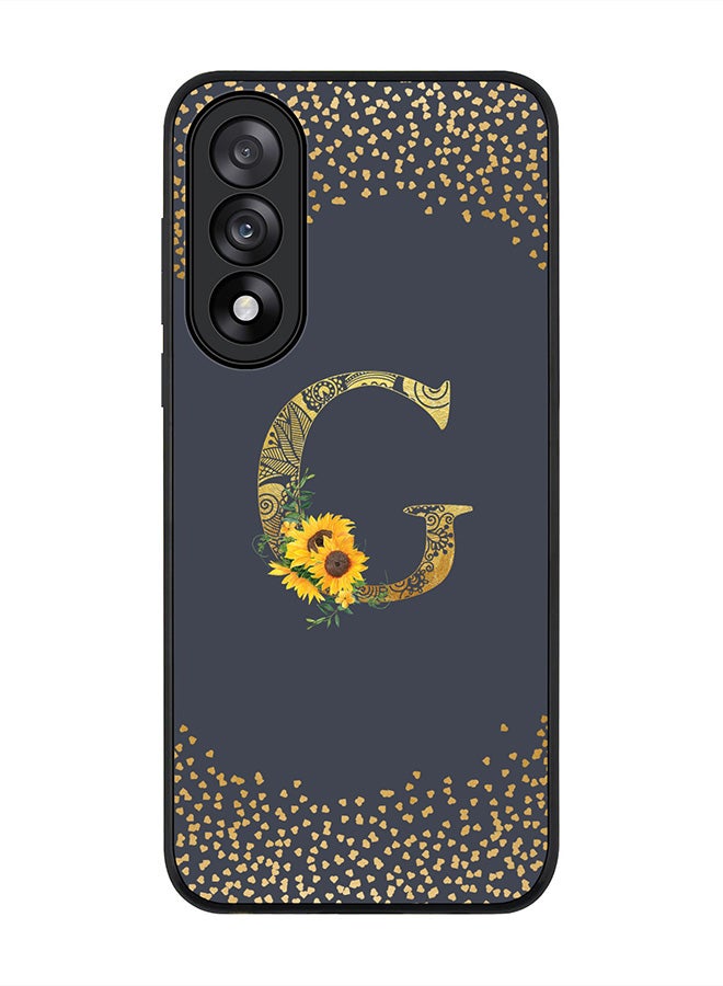 Stylizedd For OnePlus Nord 5 / Ace 5 Ultra Case,Slim fit Camera Protection, Shockproof Thin Phone cover  - Custom Floral Monogram - G  (Grey )