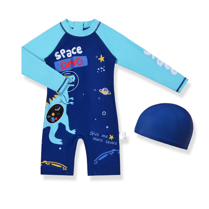 Bluejw Children's Swimsuit Set with Long Sleeves, Sun Protection, Quick Drying, Medium and Large Size for Boys - Image 2