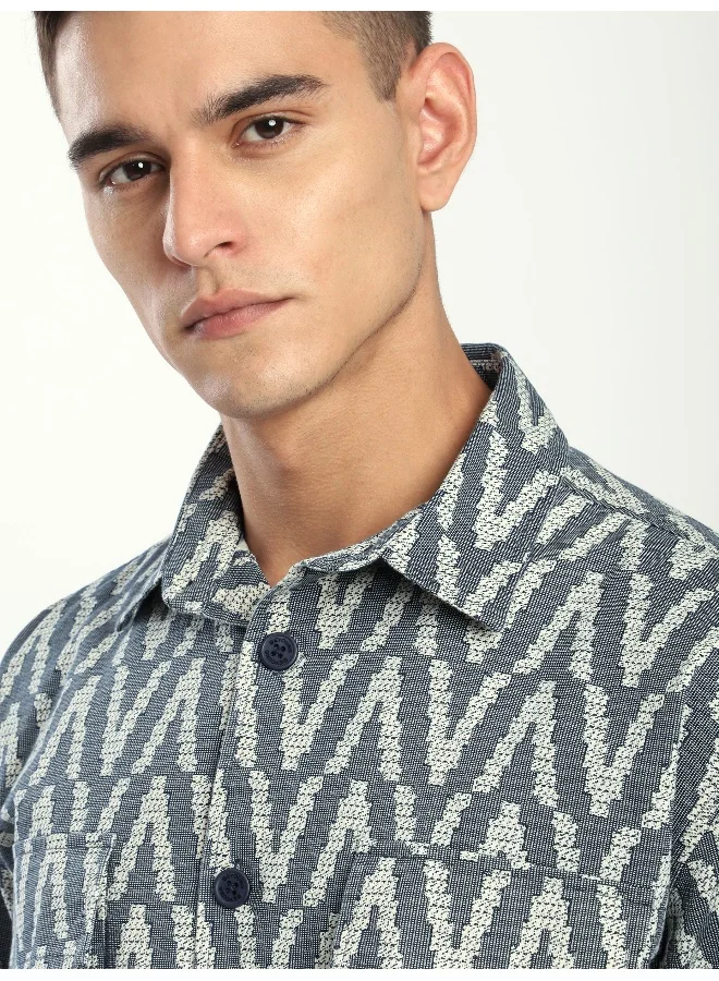 بيونغ شيكت بطبعة شيفرون كحلي