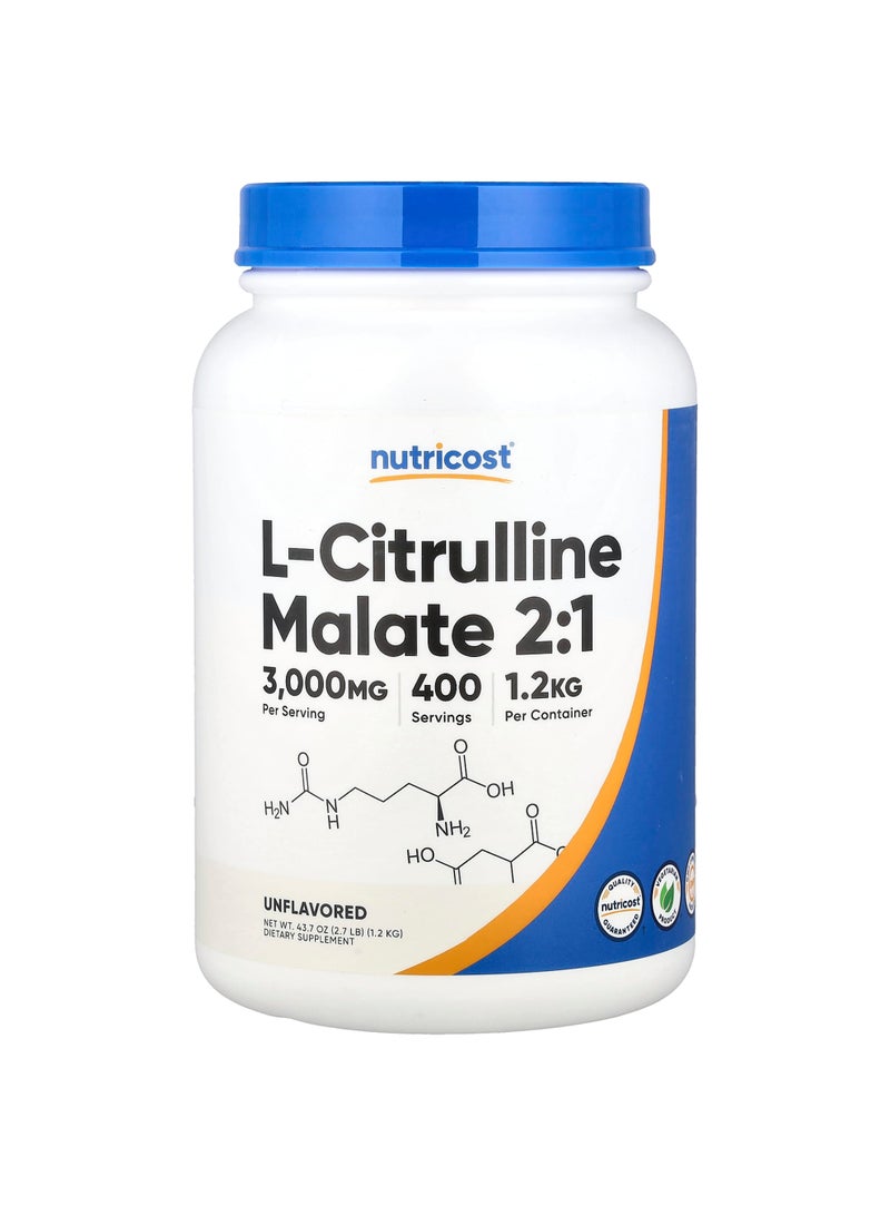 Nutricost L-Citrulline Malate 2:1, Unflavored, 43.7 oz (1.2 kg)