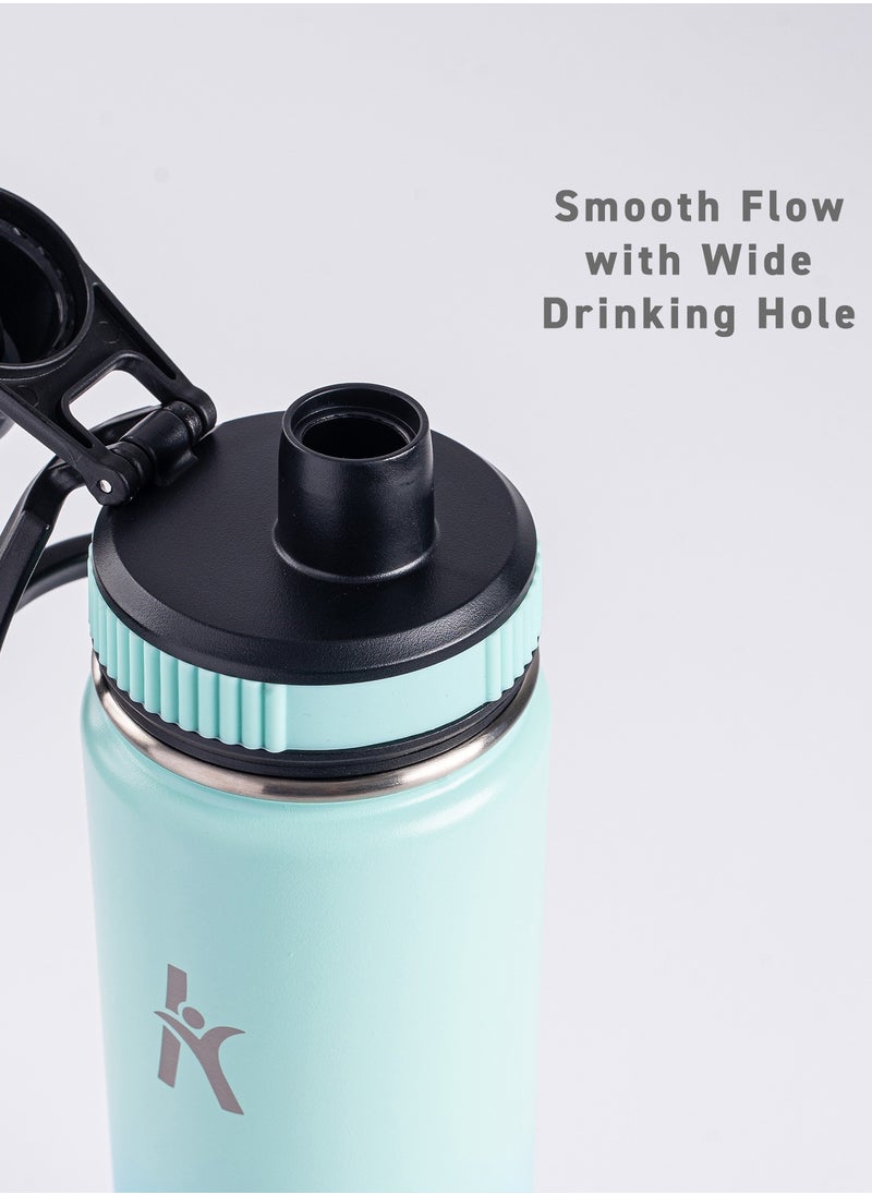 KRYMSO KRYMSO, 650ml Stainless Steel Water Bottle, Sports Bottle with Straw, Double Wall Insulated Water Bottle, Thermos Flask, Water Bottle for kids, Gym  - Image 4