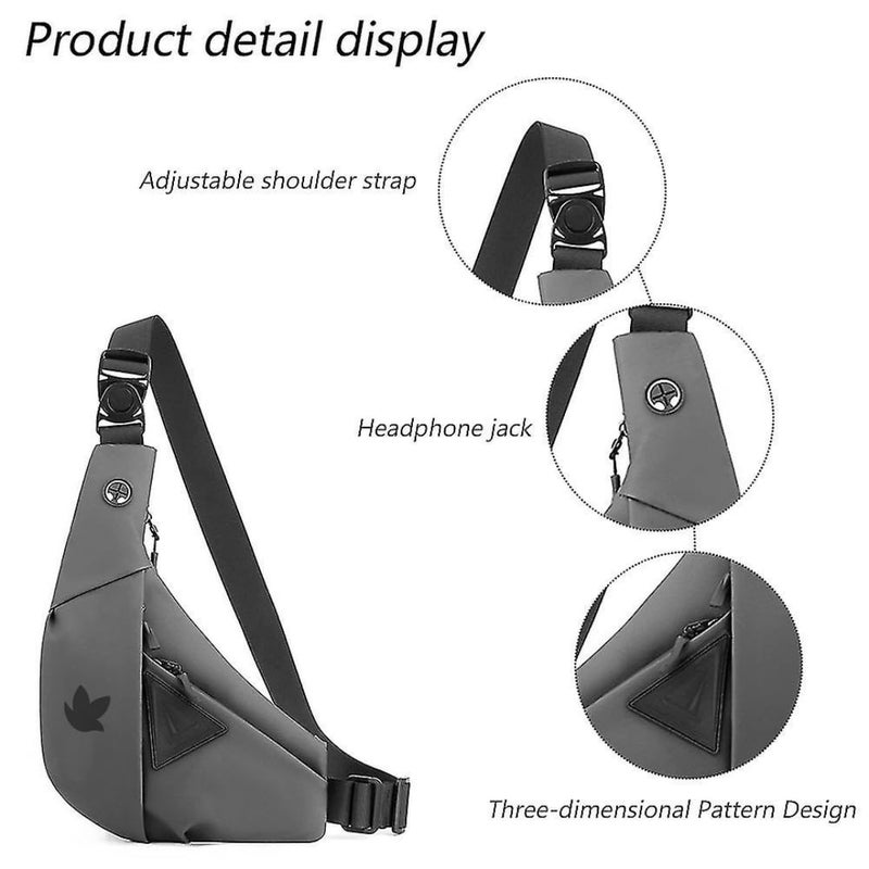 KUNFAIT Waterproof Unisex Crossbody Fanny Pack Waist Bag for Men Women Boomerang Style Sling Bags Side Shoulder Chest Anti-Theft Pouch for Outdoor Travel Sports Money Mobile - Image 5