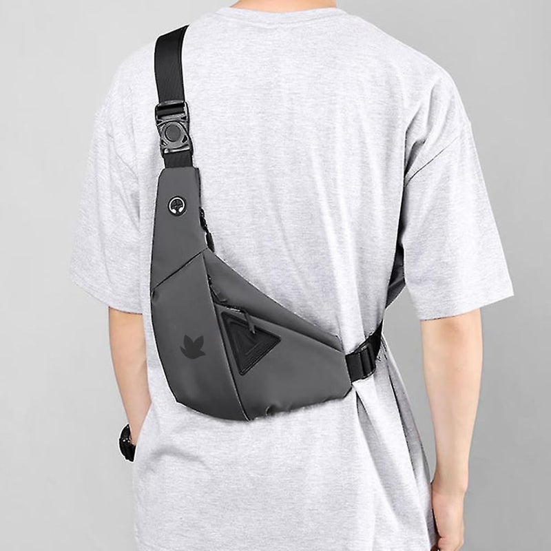 KUNFAIT Waterproof Unisex Crossbody Fanny Pack Waist Bag for Men Women Boomerang Style Sling Bags Side Shoulder Chest Anti-Theft Pouch for Outdoor Travel Sports Money Mobile - Image 2