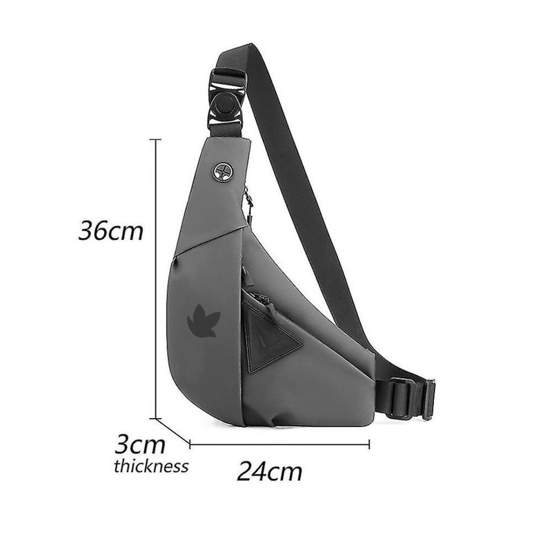 KUNFAIT Waterproof Unisex Crossbody Fanny Pack Waist Bag for Men Women Boomerang Style Sling Bags Side Shoulder Chest Anti-Theft Pouch for Outdoor Travel Sports Money Mobile - Image 4