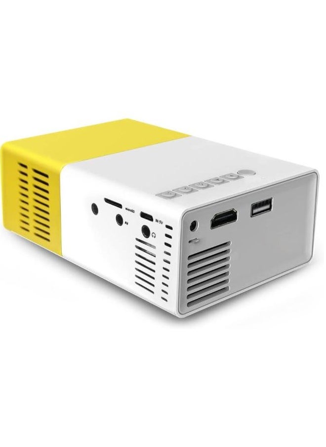 Executive LLC - Full HD Mini Projector Portable Movie Projector 1080P Supports Kids Gift Home Theater Compatible with Smartphone PS4 Laptop for Office Home and School (Yellow) - Image 1