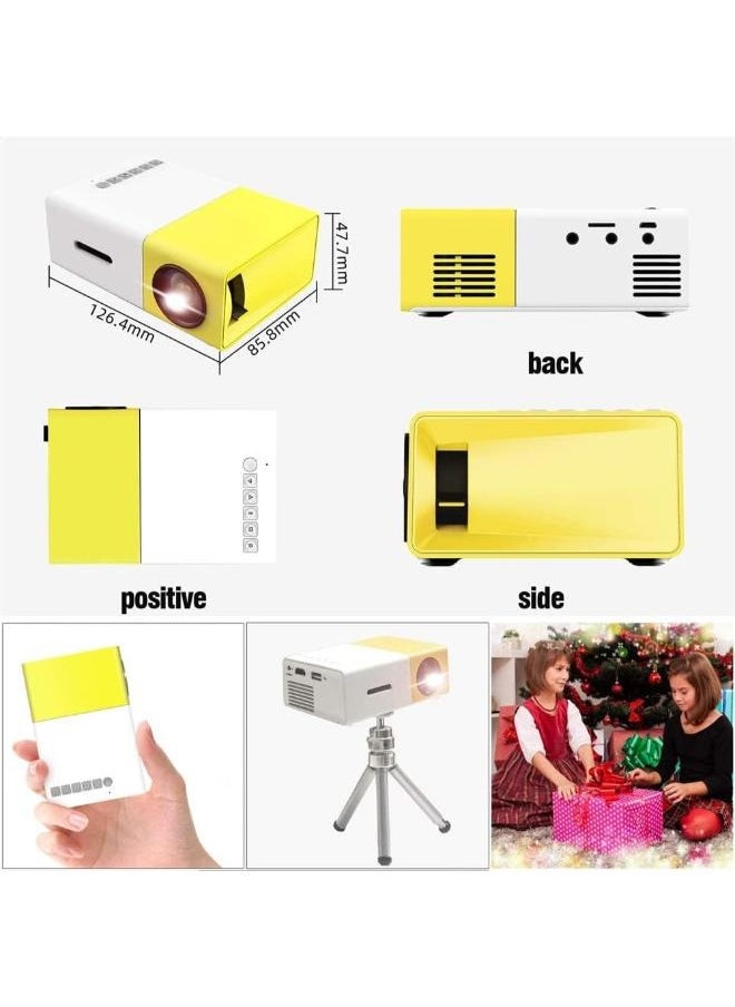 Executive LLC - Full HD Mini Projector Portable Movie Projector 1080P Supports Kids Gift Home Theater Compatible with Smartphone PS4 Laptop for Office Home and School (Yellow) - Image 1