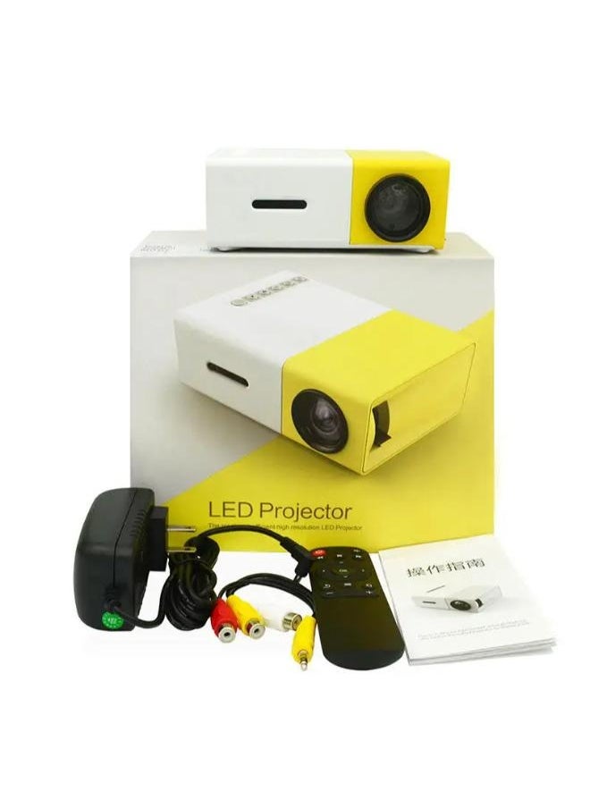 Executive LLC - Full HD Mini Projector Portable Movie Projector 1080P Supports Kids Gift Home Theater Compatible with Smartphone PS4 Laptop for Office Home and School (Yellow) - Image 1