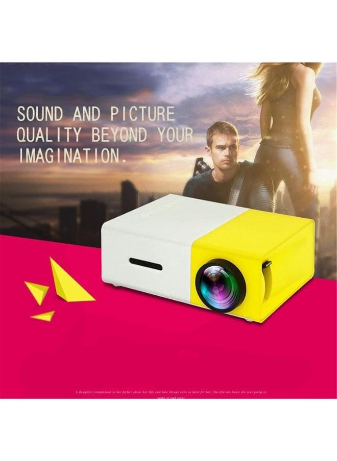 Executive LLC - Full HD Mini Projector Portable Movie Projector 1080P Supports Kids Gift Home Theater Compatible with Smartphone PS4 Laptop for Office Home and School (Yellow) - Image 1