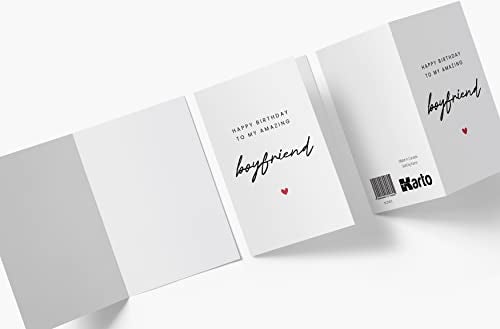 Karto Sweet Birthday Card for Boyfriend Him - Large 5.5x8.5 inch Boyfriend Birthday Cards - Simple - Image 3