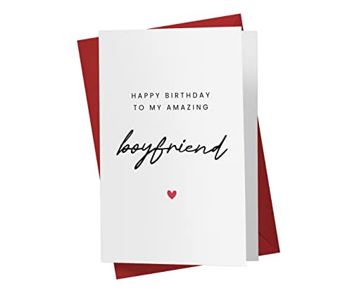 Karto Sweet Birthday Card for Boyfriend Him - Large 5.5x8.5 inch Boyfriend Birthday Cards - Simple - Image 1