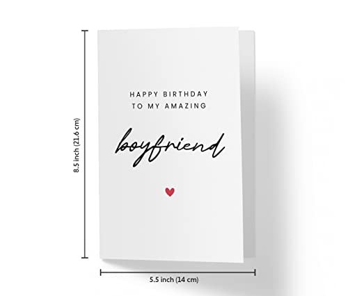 Karto Sweet Birthday Card for Boyfriend Him - Large 5.5x8.5 inch Boyfriend Birthday Cards - Simple - Image 4