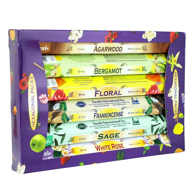Tulasi Hexa Assorted Incense Sticks Gift Set for Pooja, Prayer, Meditation, Home Fragrance & Festive Gifting, 1 Set - Image 2