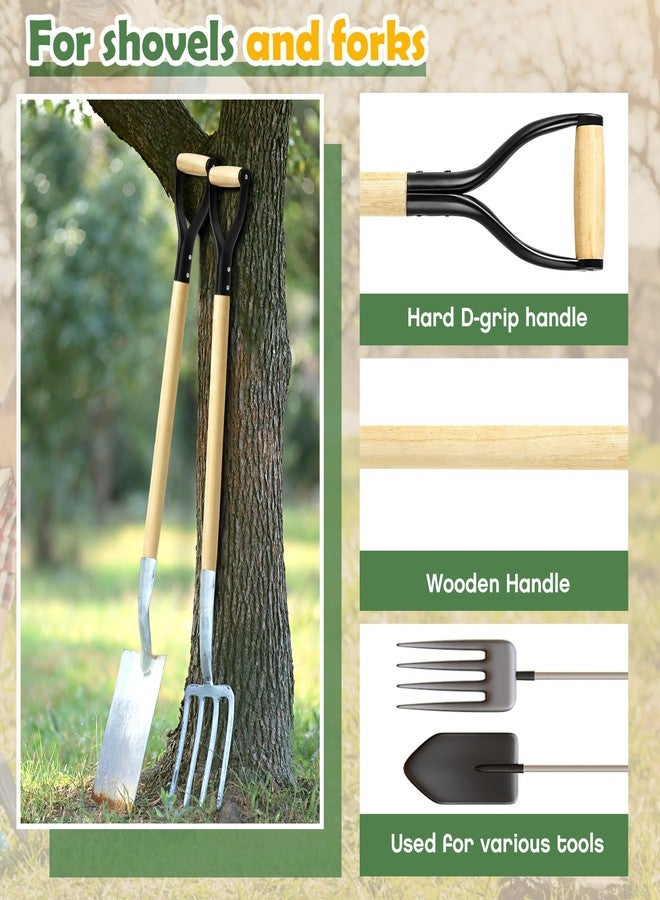 Memorywuu 2 Pcs Spading Pitchfork Handle 30 Inch Wooden Shovel Handle Replacement D Shaped Pitch Fork Handles Replacement Tool for Shovel Scoop Hoe Rake Garden Digging - Image 3