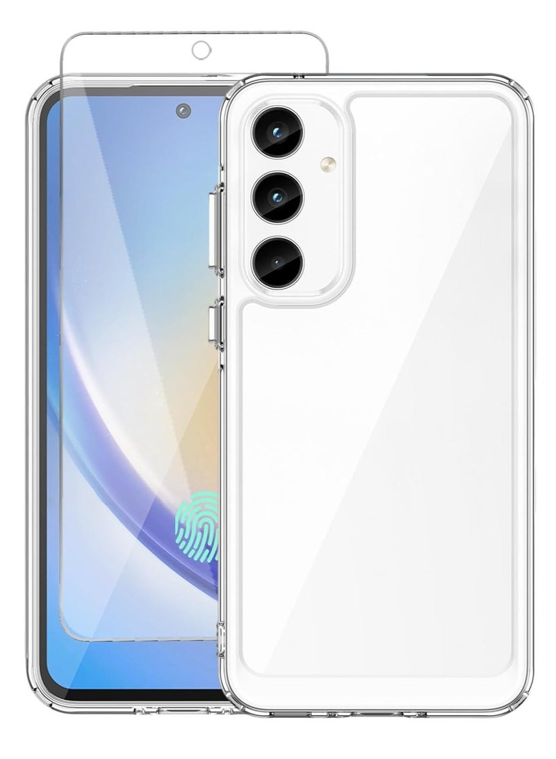 MUNTAQI Samsung A35 5G Ultra Hybrid Case – Crystal Clear Back Cover with Screen Protector, Anti-Yellowing & Mil-Grade Drop Protection - Image 1