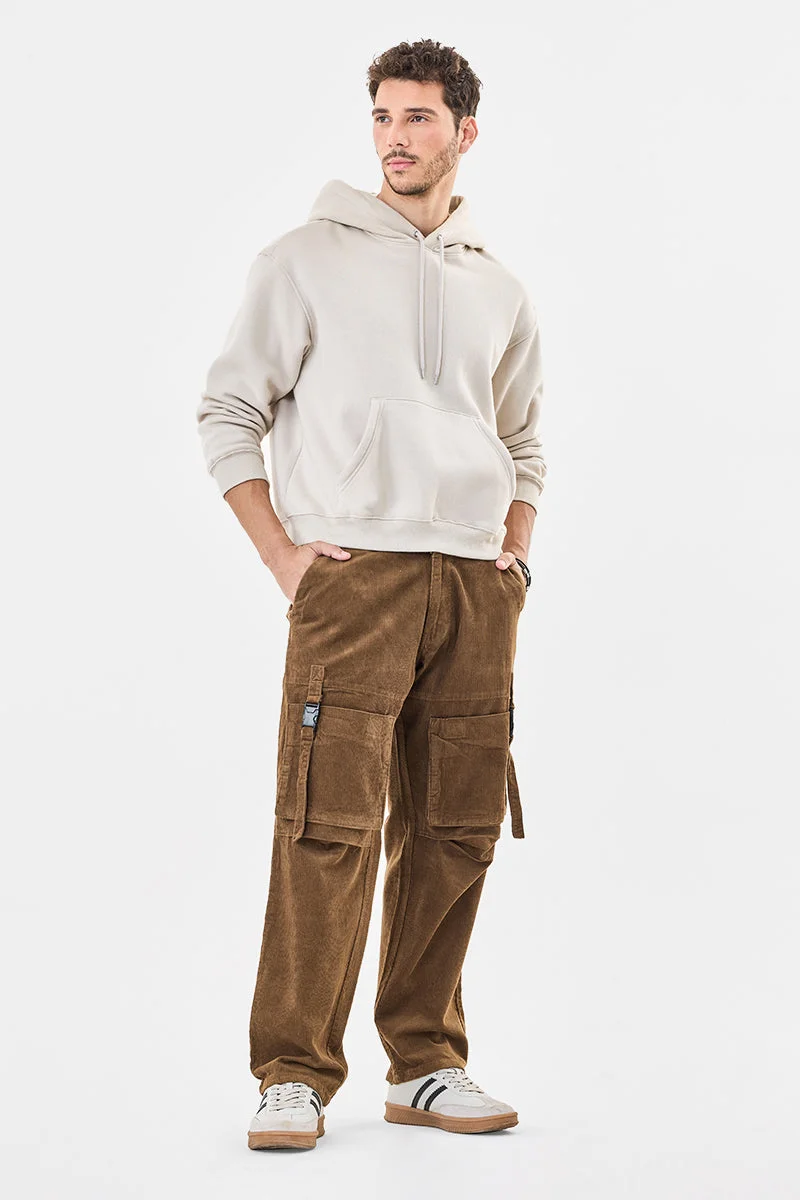 SNITCH بنطلون كارجو مخمل واسع