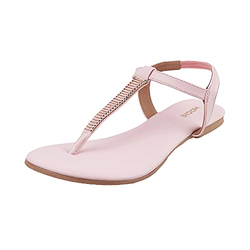 Mochi Womens Synthetic Pink Sandals (Size (7 UK (40 EU)) - Image 1
