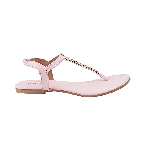 Mochi Womens Synthetic Pink Sandals (Size (7 UK (40 EU)) - Image 2