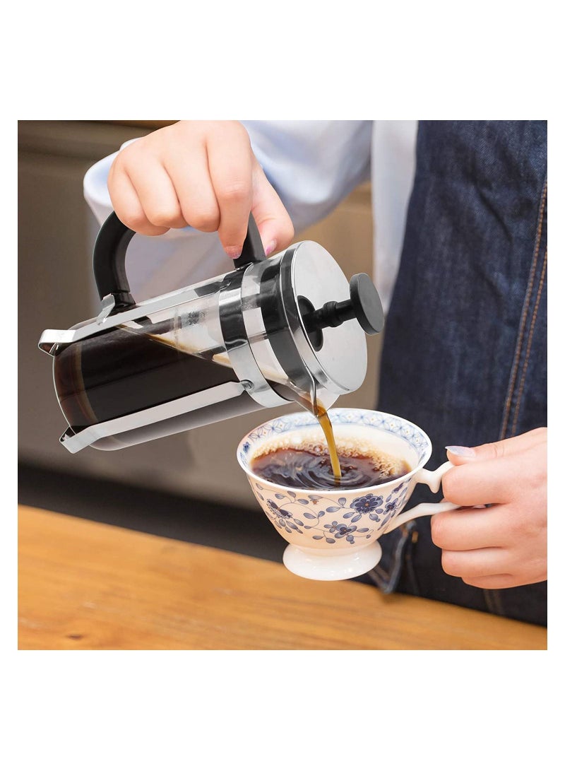 Liying French Press Coffee Maker, 600ml Cafeteria Coffee Plunger, Small Tea Press Borosilicate Glass with Stainless Steel Filter  - Image 2