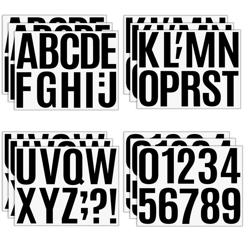 4 Inches Mailbox Numbers and Letter Stickers Large 122 Sheets Self Adhesive WeatherProof Alphabet Stickers Kit for Mailbox Bulletin Poster Board Crafts Signs House Cars Trucks Number Black