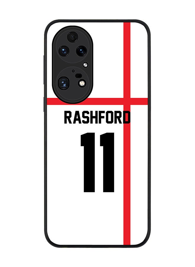Stylizedd Rugged Black edge case for Huawei P50 Pro Slim fit Soft Case Flexible Rubber Edges Anti Drop TPU Gel Thin Cover - Football Team - England Player Name - Rashford - Image 1