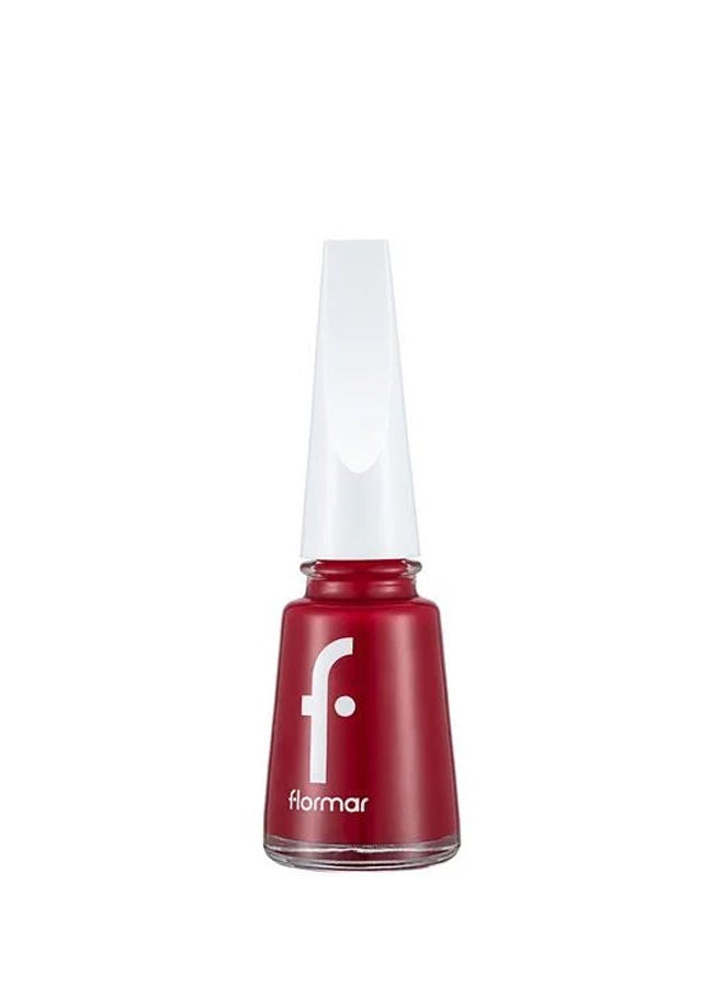 flormar Full Color Ultra High Pigment & Shiny Finish Nail Polish 048 Fiery Red New - Image 1